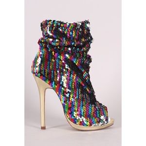 ❗️BRAND NEW ❗️ Liliana Sequin Peep Toe Boots